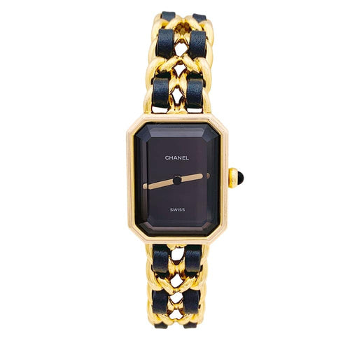 Montre Montre Chanel, "Première", plaqué or, cuir. 58 Facettes 34816
