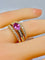 Bague 53 Bague jonc bandeau or jaune, saphir rose, diamants. 58 Facettes AB631