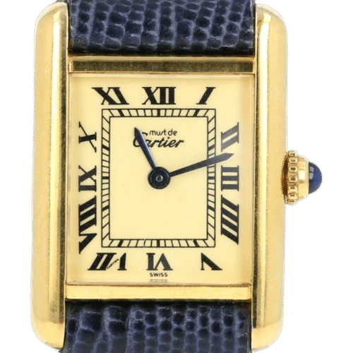 Montre Cartier Montre Tank Vermeil Must De Cartier Vermeil 58 Facettes MT43328
