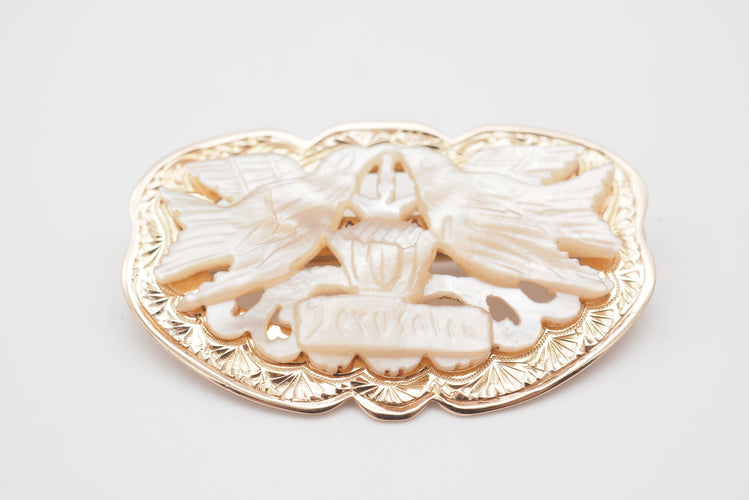 Broche Broche or rose et nacre 58 Facettes