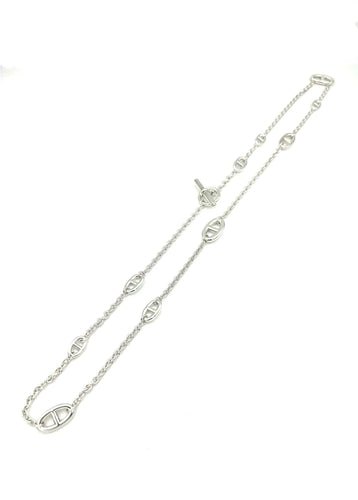 Collier HERMES. Collection "Farandole", sautoir argent 80cm 58 Facettes