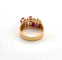 Bague vintage en or jaune 18 carats avec rubis et diamants