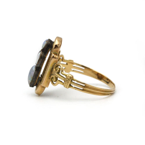 Bague 54 Bague Ancienne - Or jaune, Argent & Opales 58 Facettes 250245R