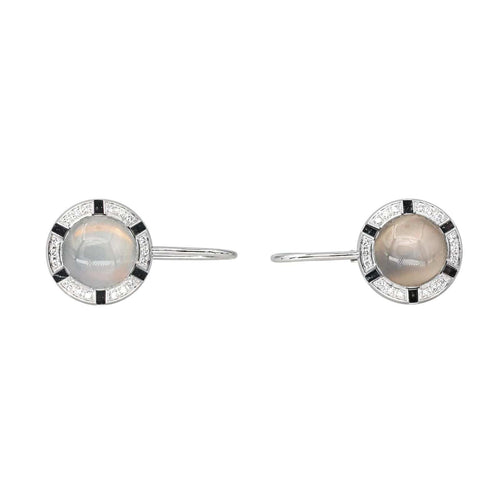 Boucles d'oreilles Chaumet Boucles d'oreilles Dormeuses Class One Croisière Or blanc Pierre de lune, Diamant 58 Facettes 4552100CN