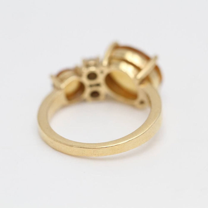 bague en or jaune avec citrines et diamants