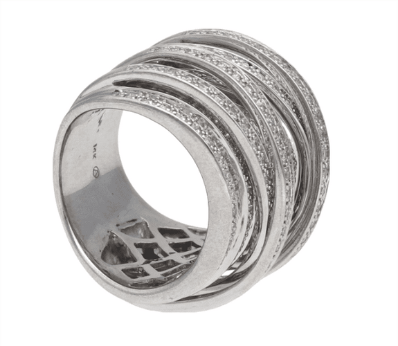 Bague 54 Bague or blanc diamant 58 Facettes 3623