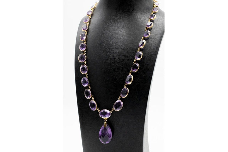 Collier ancien Rivière en or et améthystes, première moitié du XXe siècle