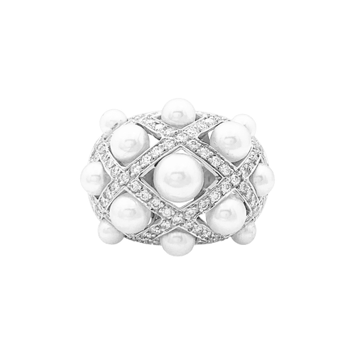 Bague 51 Bague CHANEL, "Baroque", or blanc, diamants, perles. 58 Facettes 34664