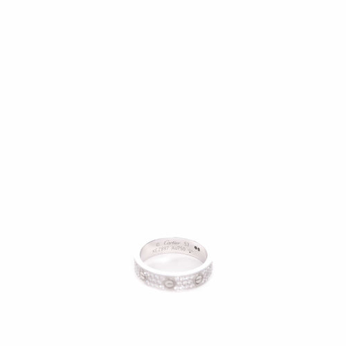 Bague 53 CARTIER - Alliance Love Or blanc et Diamants 58 Facettes 98158