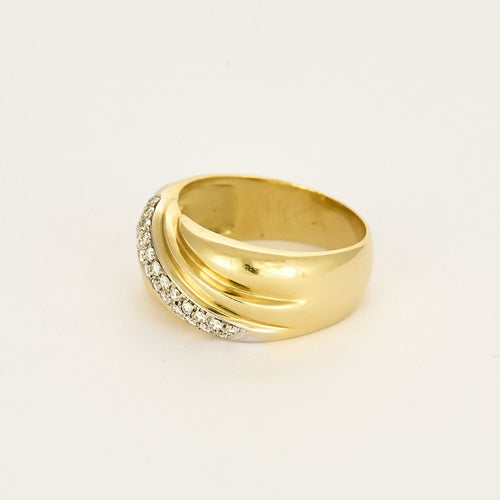 Bague jonc or jaune et diamants