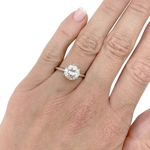Bague 53 Solitaire platine et diamant, 2,23 carats. 58 Facettes 31441