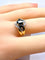 Bague 54 Bague jonc en or jaune en saphirs et diamants 58 Facettes AB575