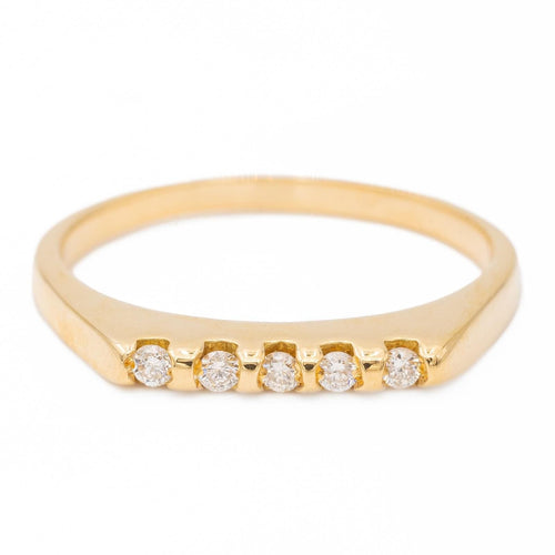 Bague Demi alliance Or jaune Diamant