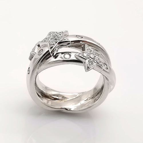 Bague 59 Bague en or blanc diamants 58 Facettes