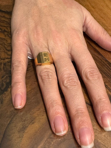 Bague 55 Chevalière En Or "Eh" 58 Facettes