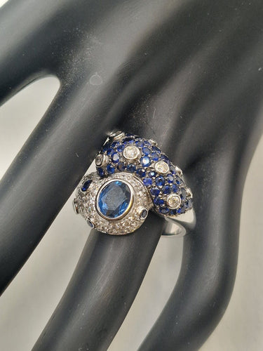 Bague 58 Bague cocktail avec saphirs et diamants 58 Facettes