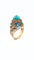 Bague ancienne en or jaune et turquoises