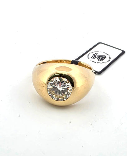 Bague 56 Bague solitaire en or jaune massif 18 carats sertie d'un diamant de 1,80 carat. 58 Facettes