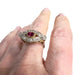 Ring 52 Art Deco designer ring in 18 kt gold with diamonds and synthetic ruby 58 Facettes Q37B