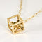 Collier Chaîne et pendentif cube en or jaune et tourmalines vertes 58 Facettes MONTE0164