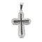 Pendentif Pendentif Croix en Or Blanc, diamants noirs et blancs 58 Facettes B240810
