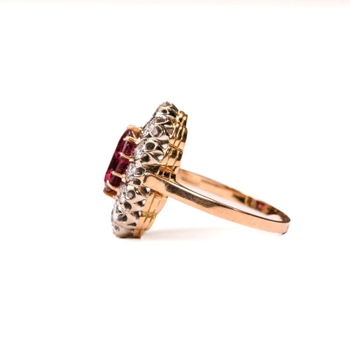 Bague 59 Bague marguerite rubis diamants en or 58 Facettes LMB-314