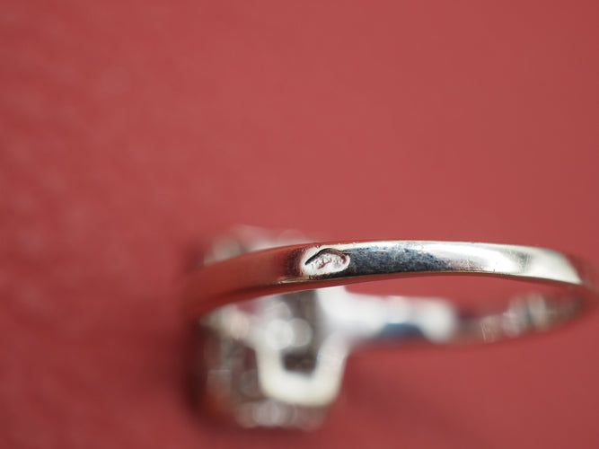 Bague 52 Bague boucle d'oreille diamant style Art déco 58 Facettes