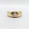 Bague 57.5 Bague jonc dôme en or 18k et diamant taille ancienne 1,10 carat 58 Facettes A06531