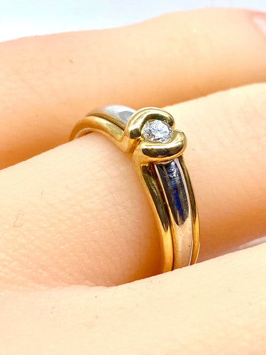 Bague 50 Bague solitaire 2 ors 18 carats et diamants 58 Facettes AB556