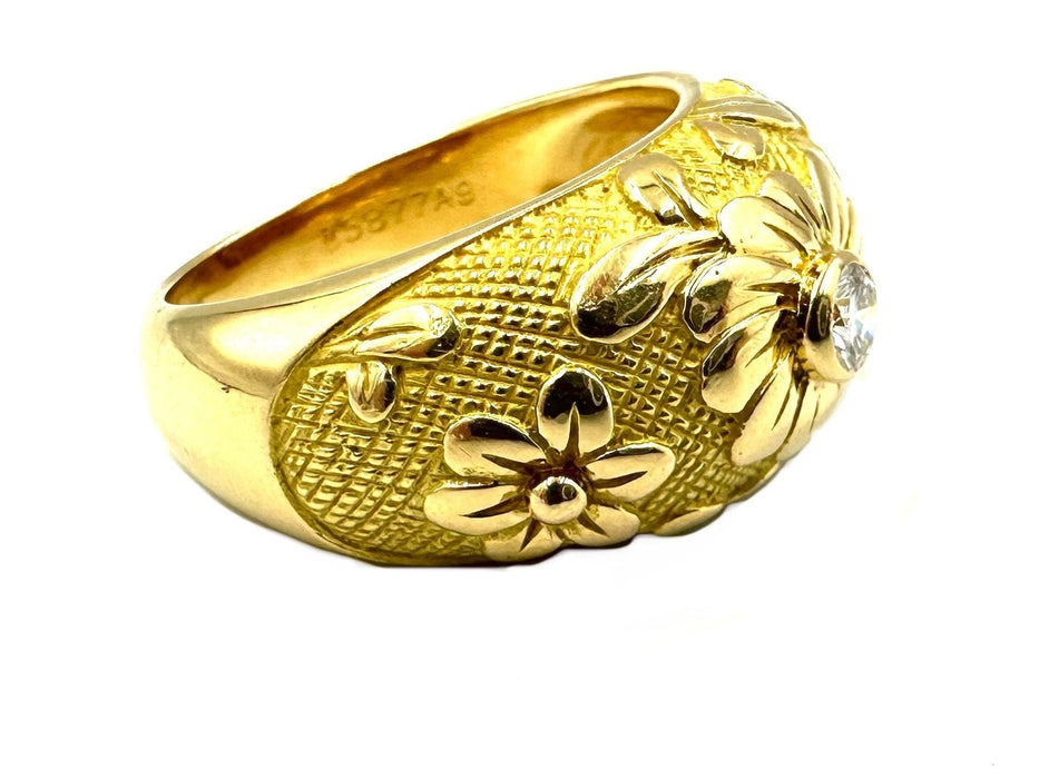 Bague 57 VAN CLEEF & ARPELS. Bague vintage or jaune 18K et diamant 58 Facettes