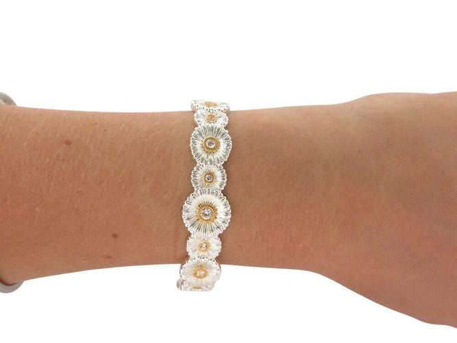 Bracelet bracelet BUCCELLATI manchette blossoms marguerite argent daisy 58 Facettes 269492