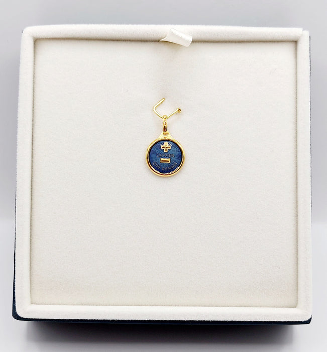 Pendentif AUGIS - Pendentif médaille d'amour or jaune  - L'Élégante Bleue Foncée 58 Facettes J10794X000