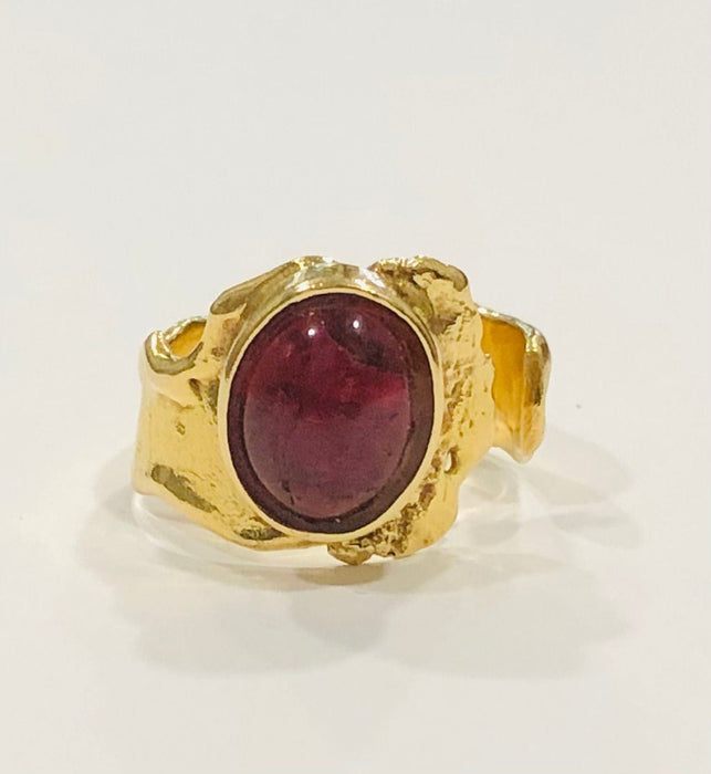 Bague Bague tourmaline rose or jaune 58 Facettes