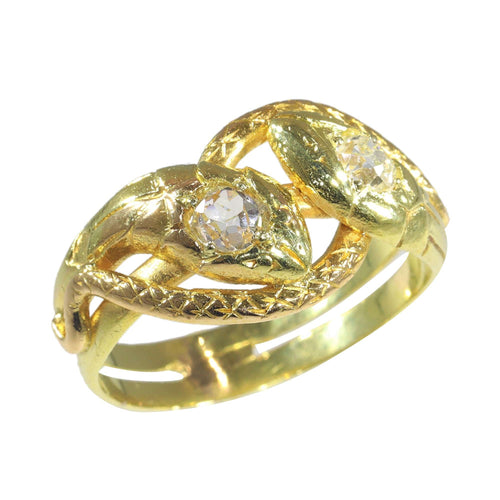 Bague 63 L'élégance de la nature : la bague serpent symbolique de 1900 58 Facettes 23107-0044