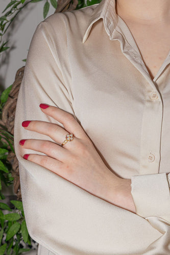 Bague 56 Bague Or jaune Perle, Rubis 58 Facettes 4061711CN