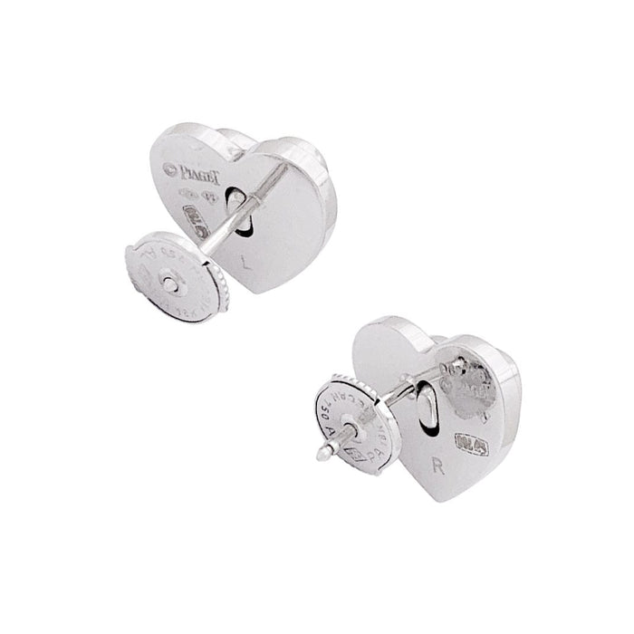 Boucles d'oreilles Boucles d'oreille Piaget "Coeur" or blanc, diamants. 58 Facettes 33963