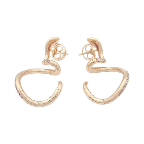 Boucles d'oreilles Boucles d'oreilles Pasquale Bruni "Snake" or rose, diamants. 58 Facettes 33835