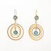 Boucles d'oreilles Boucles d'oreilles turquoise en or jaune gouttes concentriques mobiles 58 Facettes G13538