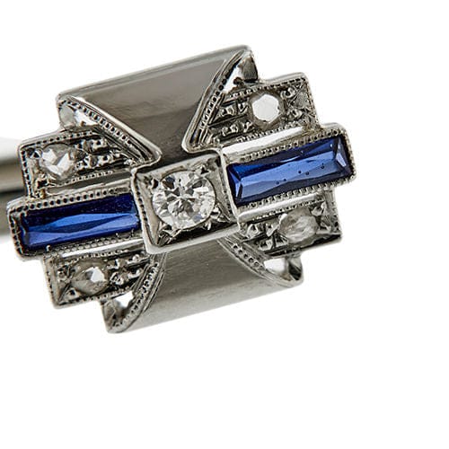 Boutons de manchette Boutons de manchette sertis de saphirs et de diamants 58 Facettes 39260