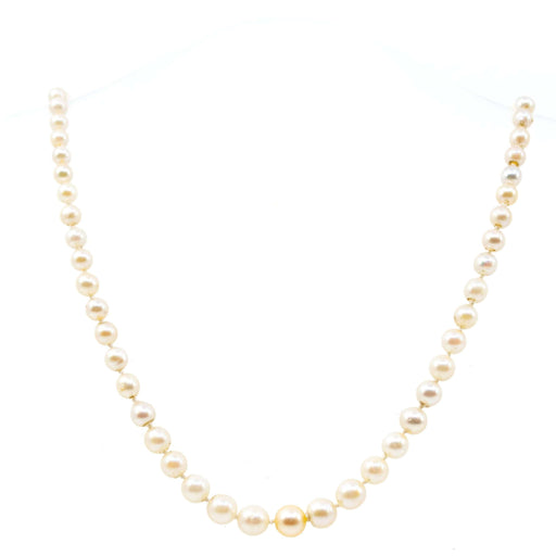 Necklace Pearl Necklace, Diamond, 18 Carats 58 Facettes E0C2B81EEB234AD28C314214944CAECF