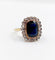 Bague 59 Bague pompadour art deco or jaune 18k pierre bleue et diamant taille rose (circa 1900) 58 Facettes A06202