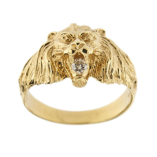 Ring Lion head ring with diamonds 58 Facettes 31013