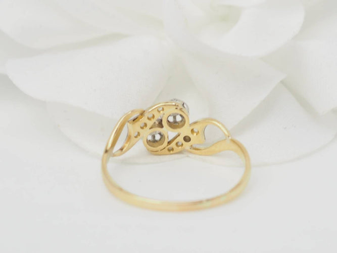 Bague 59 Bague Toi & Moi en or bicolore et diamants 58 Facettes 33092