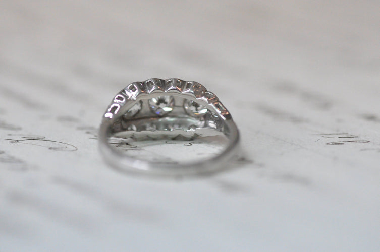 Bague 55 Bague géorgienne en platine et diamant 58 Facettes