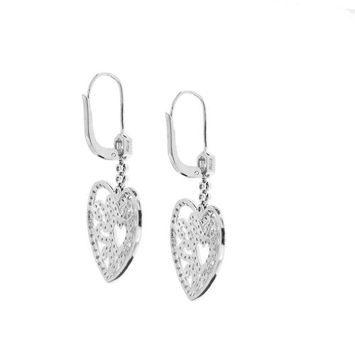Boucles d'oreilles Boucles d'oreilles pendantes Coeur diamants 58 Facettes 28314