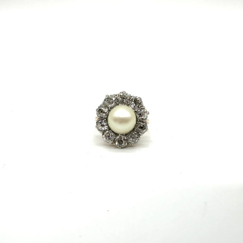 Bague 50 Bague or rose, perle de culture et diamants 58 Facettes Z15B51595