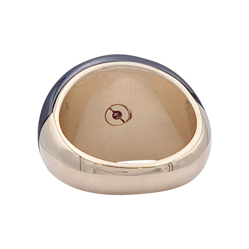 Bague 52 Bague Bulgari, or jaune, hématite, diamants. 58 Facettes 32935