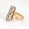 Bague Bague initiale G en diamant, vintage, or jaune 14 carats, taille 3,75, bijoux de succession 58 Facettes G13894