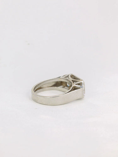 Bague Bague géométrique or blanc platine diamants 58 Facettes J195