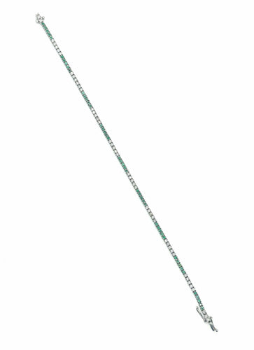 Bracelet Diamants de tennis et tsavorites 58 Facettes